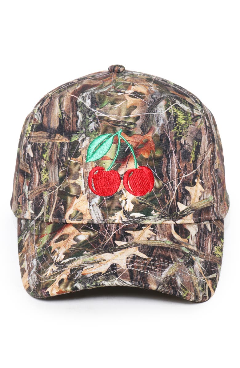 David & Young Cherry Embroidered Baseball Cap, Main, color, Camo