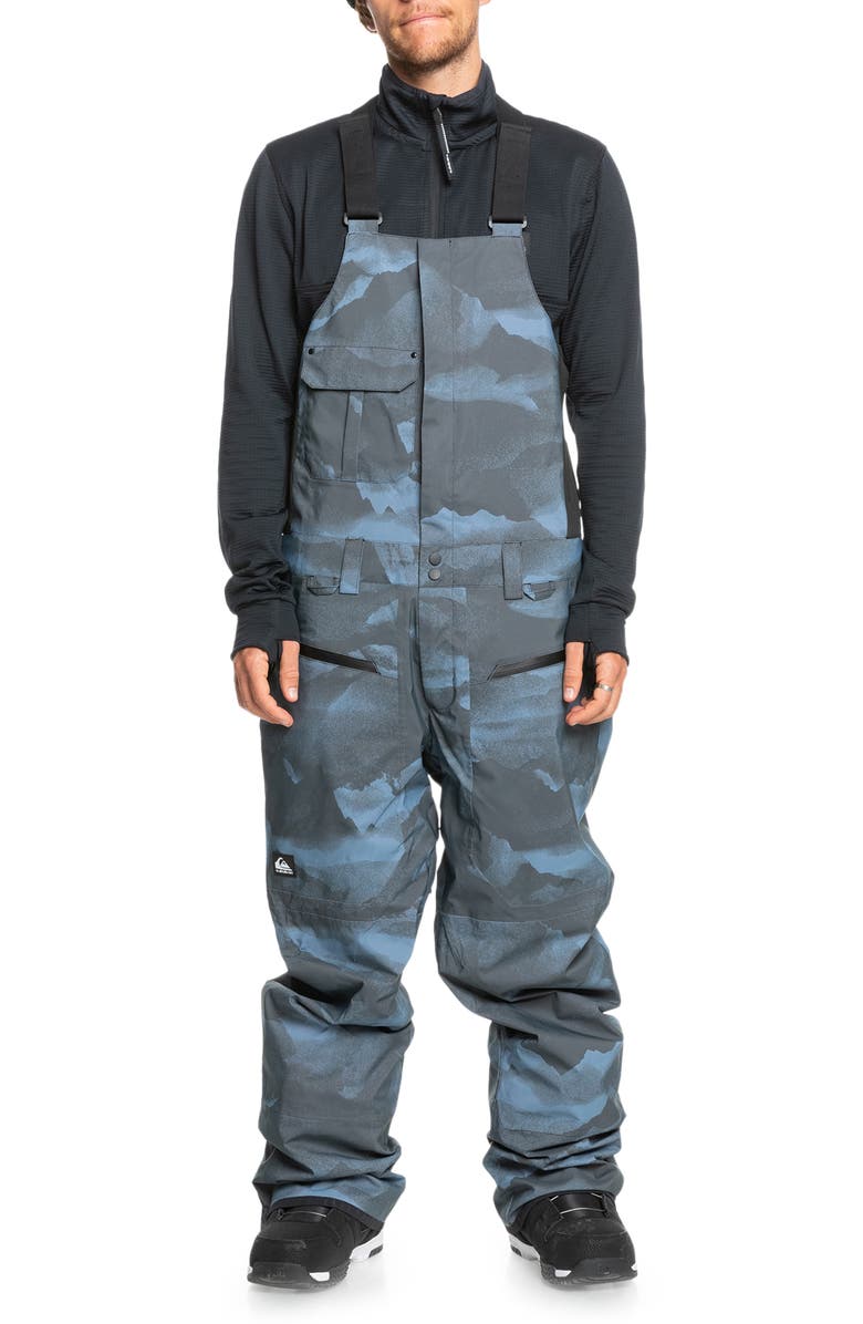 Quiksilver Utility Waterproof Snow Bibs, Main, color, Mountain Spray Flint