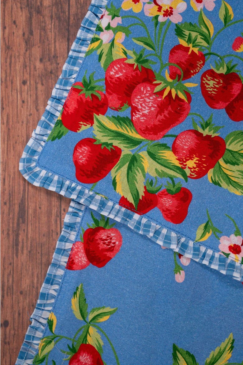 Strawberry Magic Ruffle Napkins, Set of 4, Alternate, color, Blue