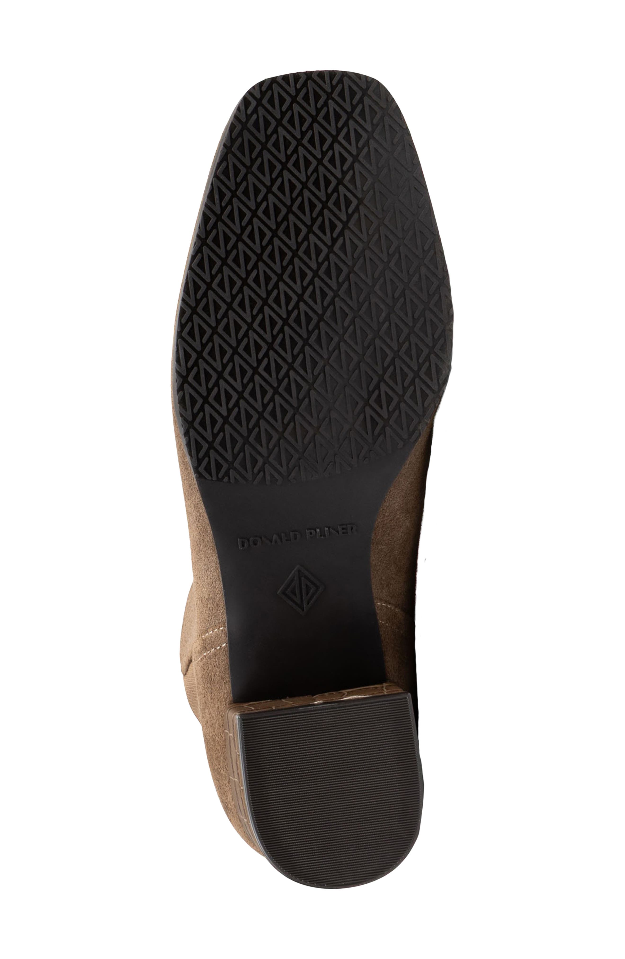 Donald Pliner Contrast Block Heel Boot, Alternate, color, Dark Taupe