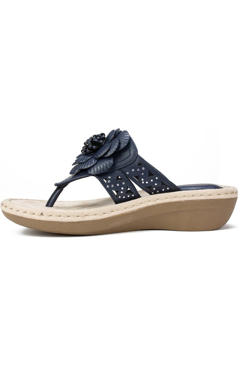 CLIFFS BY WHITE MOUNTAIN Cynthia Thong Comfort Sandal - Multiple Widths Available, Alternate, color, Navy/Smooth