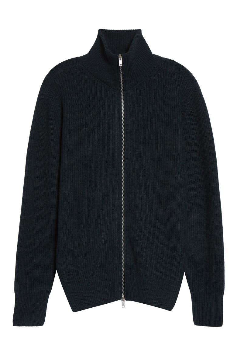 Mallam Recycled Cashmere & Merino Wool Zip Cardigan, Alternate, color, DOUGLAS FIR
