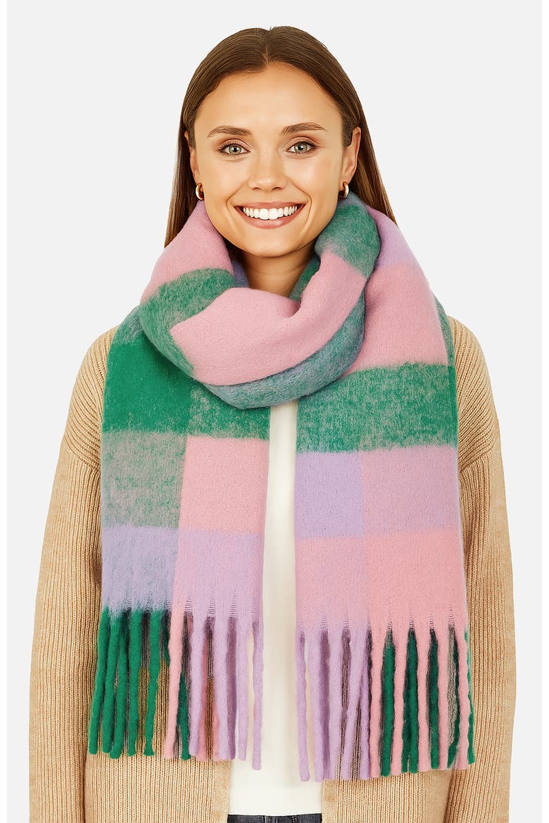 Check Soft Tassel Scarf, Alternate, color, Mixup