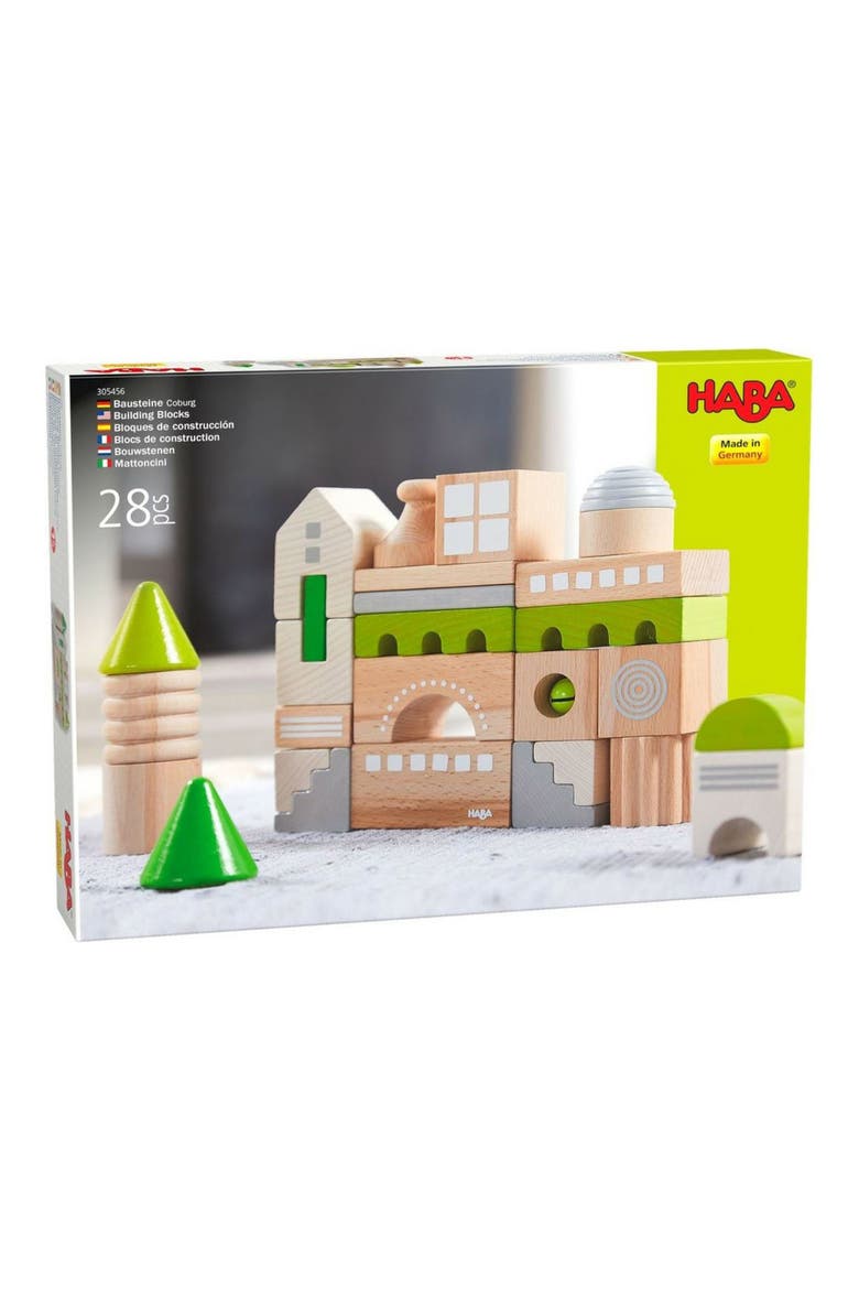 Coburg 28 Piece Wooden Building Blocks, Main, color, MULTI