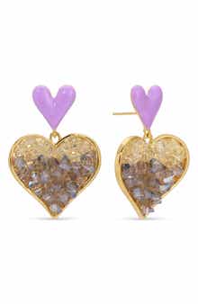 EYE CANDY LOS ANGELES Sasha Heart Drop Earrings