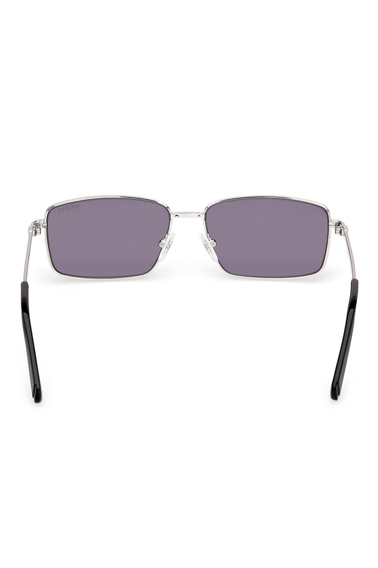 Rectangular Sunglasses, Alternate, color, SHINY LIGHT NICKELTIN / VIOLET