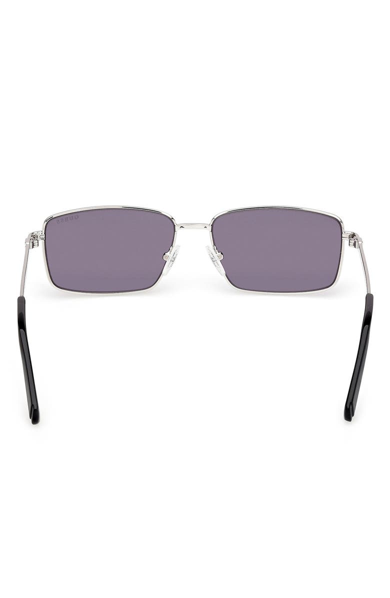 GUESS Rectangular Sunglasses, Alternate, color, Shiny Light Nickeltin / Violet