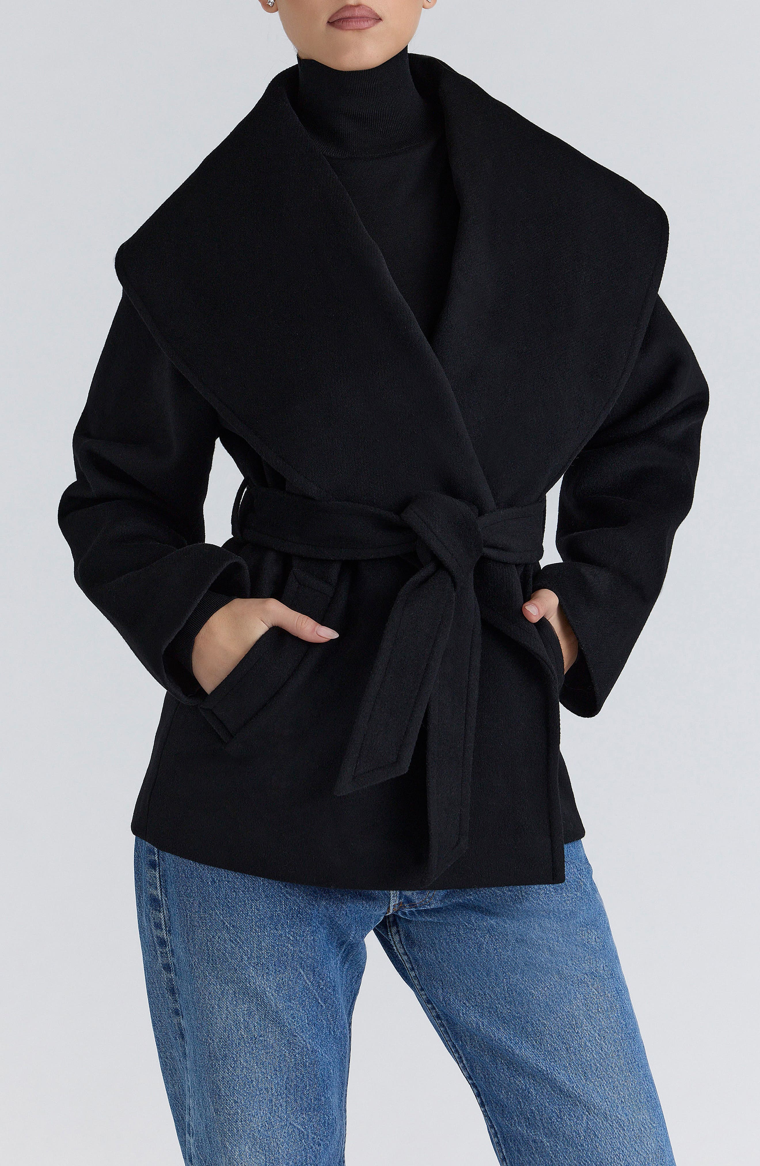 James Shawl Collar Wool Blend Wrap Jacket (Women) | Nordstrom