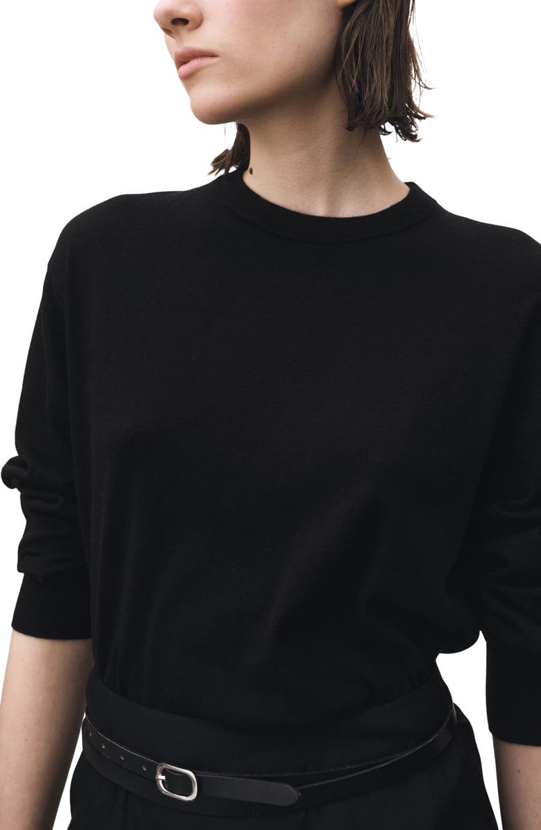 MANGO Wool & Cotton Crewneck Sweater, Main, color,