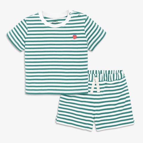 Baby Stripe Embroidered Set