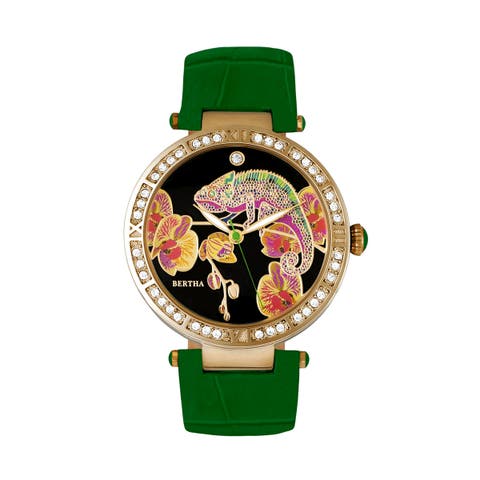 Camilla Mother-Of-Pearl Leather-Band Watch