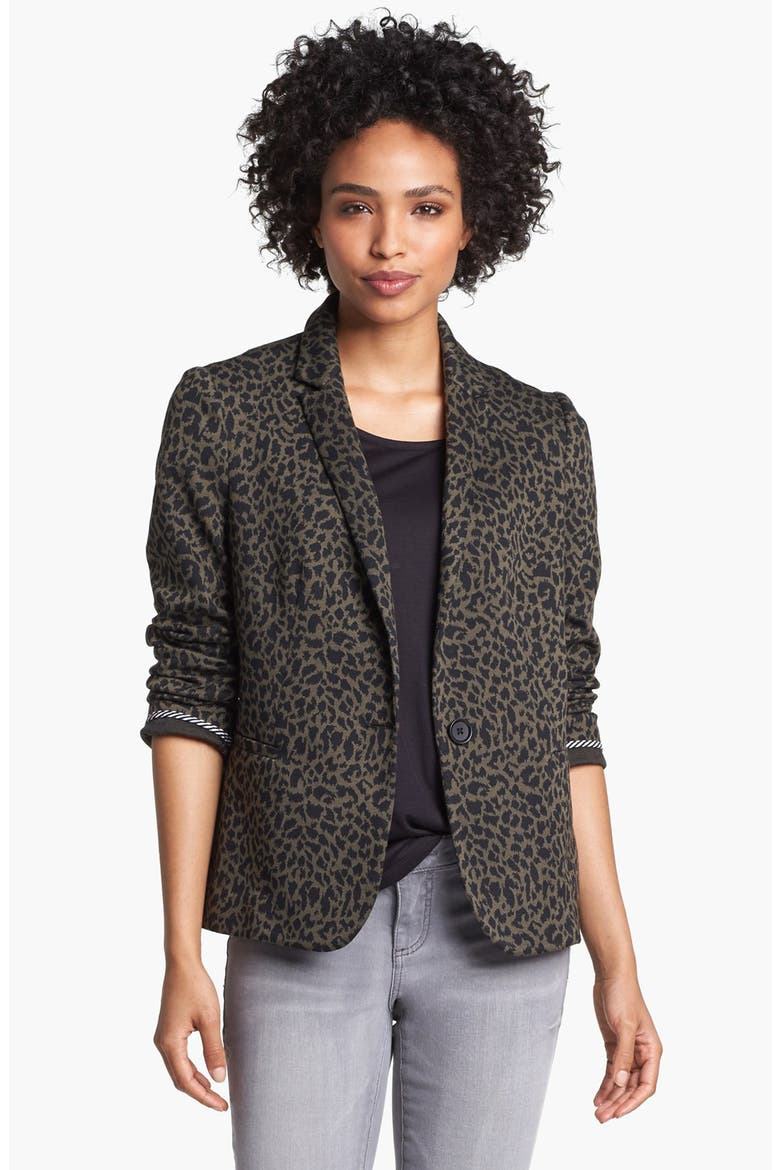 Knit Blazer, Alternate, color, ARMY ANIMAL