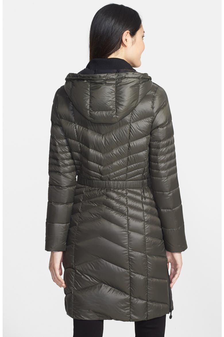 Packable Goose Down Hooded Walking Coat, Alternate, color, GRANITE/ BLACK