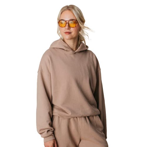 Ocio Organic Cotton Teddy Oversized Hoodie In Brown