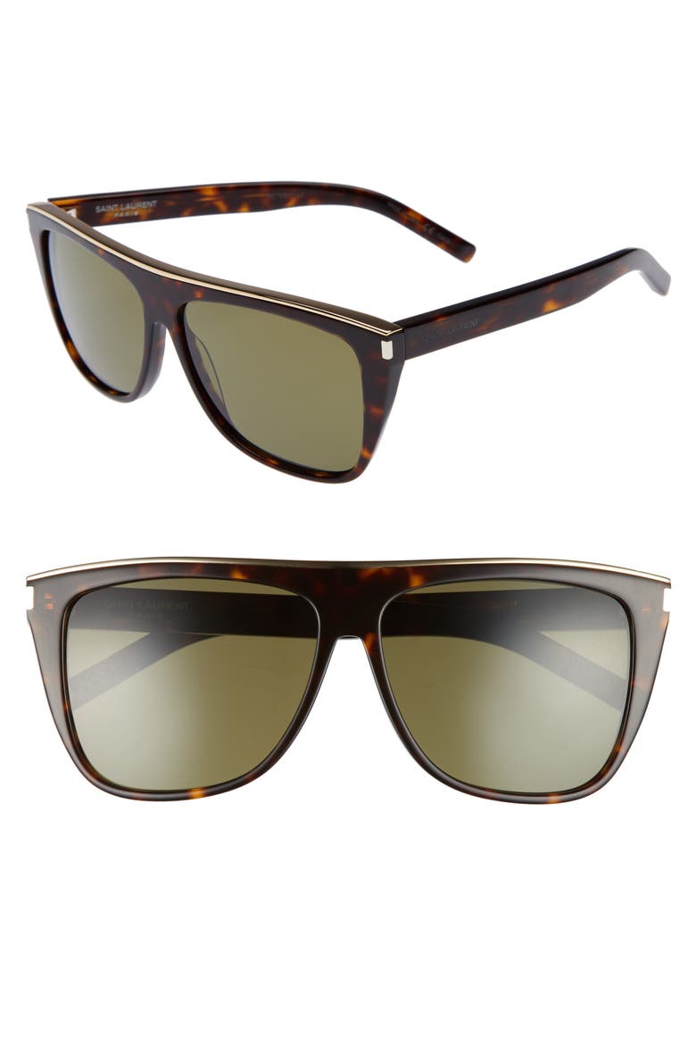 Combi 59mm Flat Top Sunglasses, Main, color, HAVANA