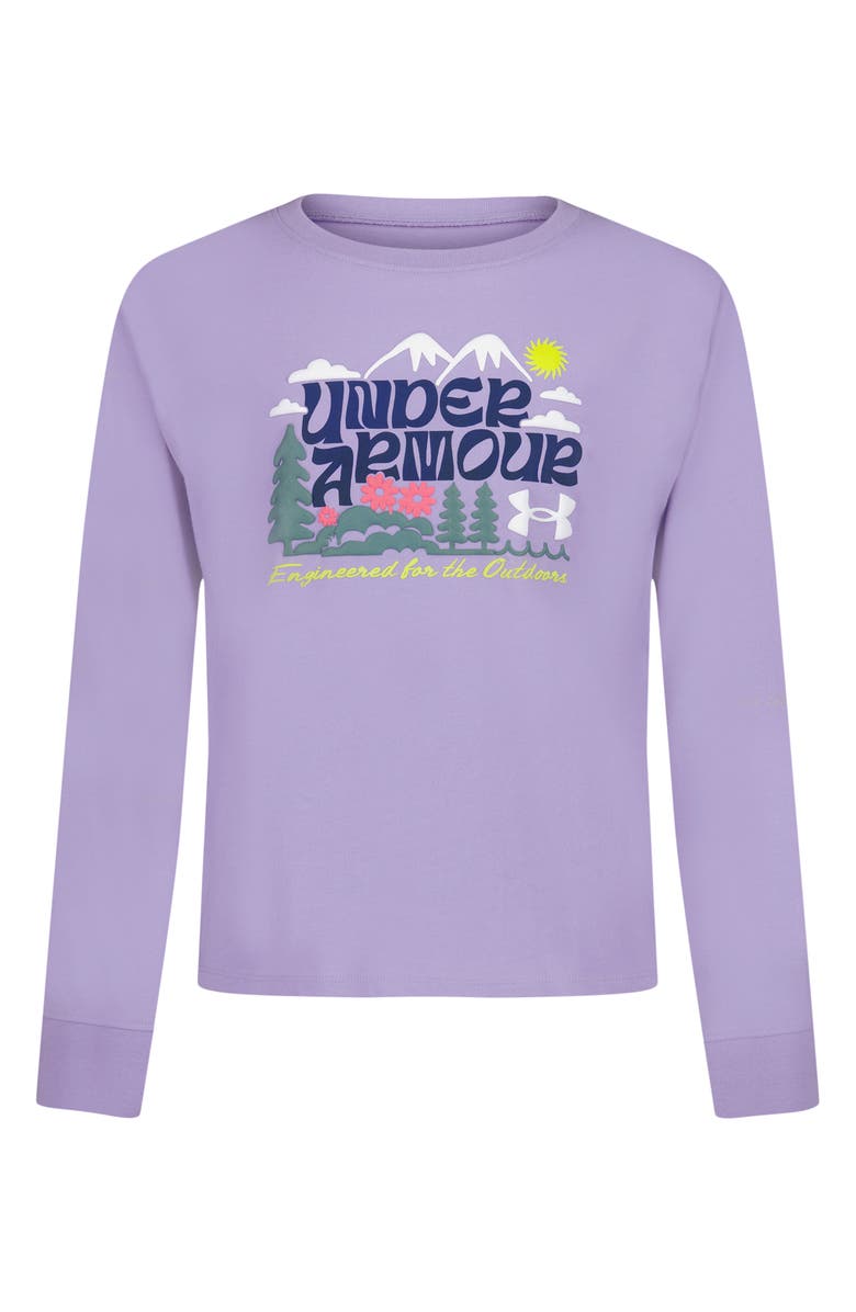 Under Armour Kids' Flower Mountain Long Sleeve Graphic T-Shirt, Main, color, Transparent