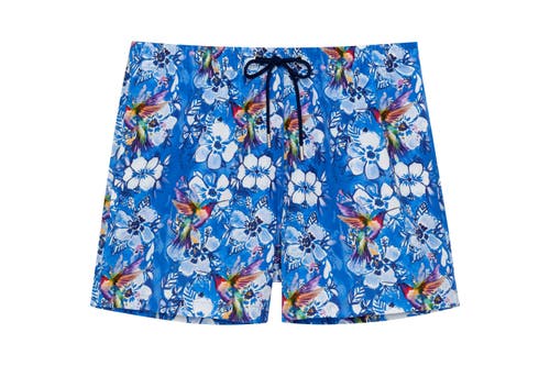 Hom Colibris Beach Boxer In Blue Print