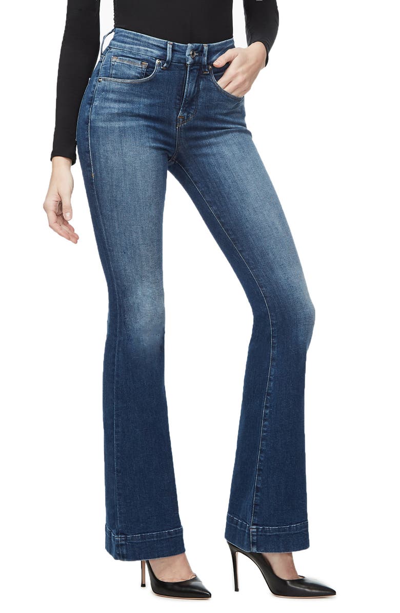 Good American Good Flare Trouser Jeans, Alternate, color, 