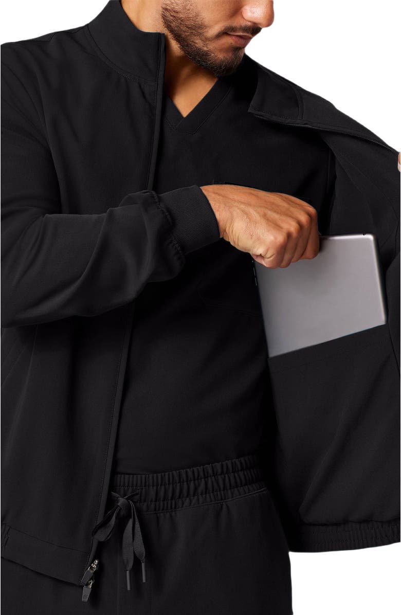 JAANUU Wolfe Men's 6-Pocket Classic Scrub Jacket, Alternate, color, Black