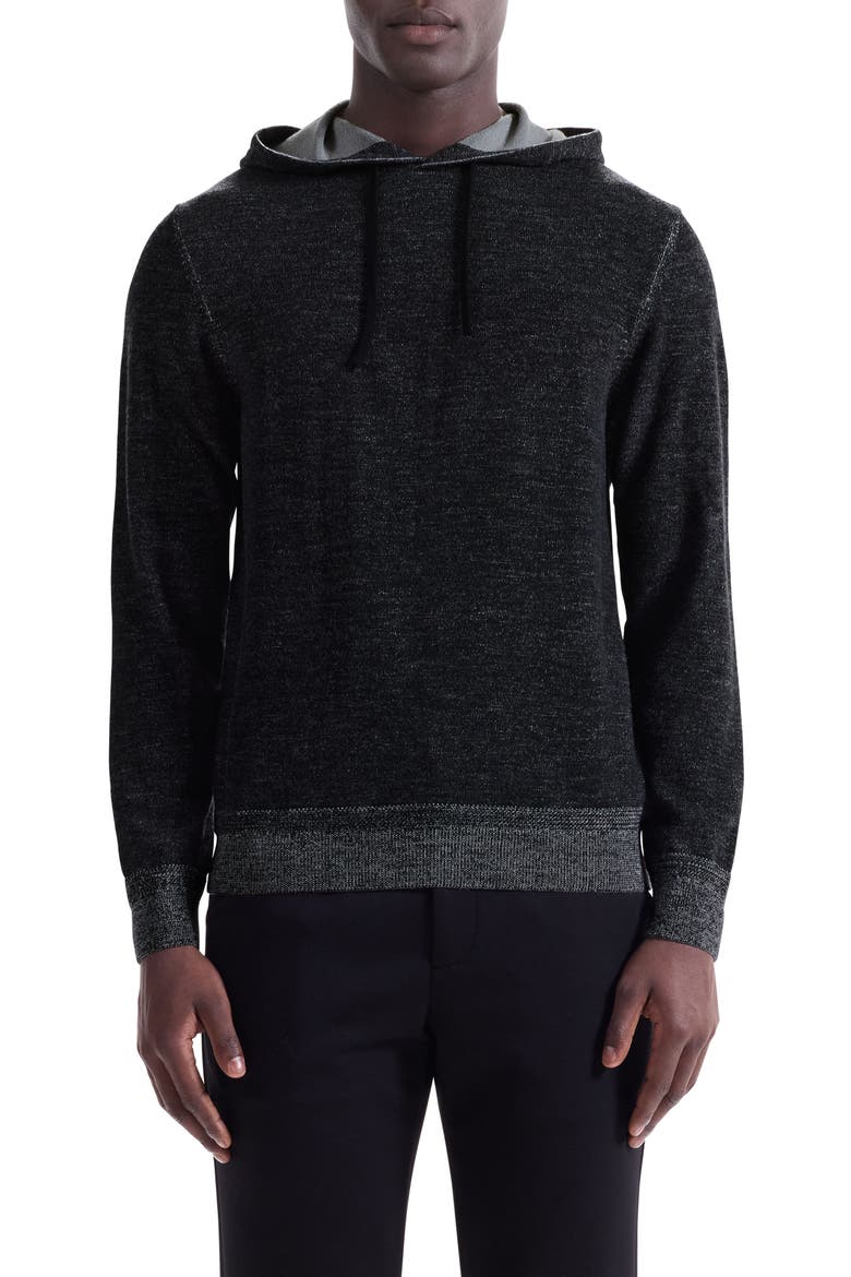 Merino Wool Hoodie Sweater, Main, color, BLACK