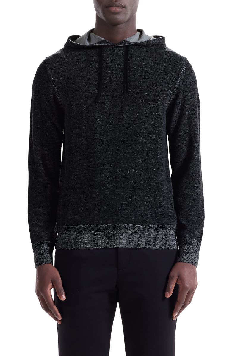 Bugatchi Meino Wool Hoodie Sweater, Main, color, Black