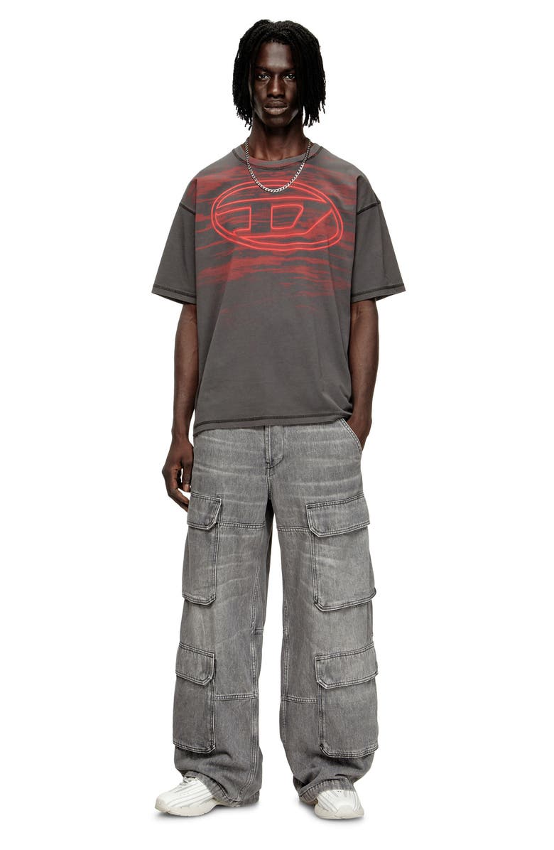 DIESEL<sup
®</sup
T-Boxt-T5 Logo Cotton Graphic T-Shirt, Alternate, color, Gravel Grey