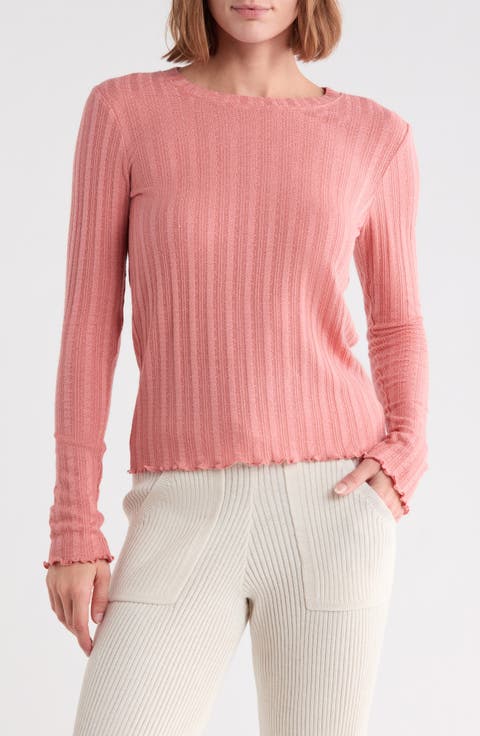Long Sleeve Pointelle T-Shirt