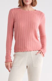 Splendid Long Sleeve Pointelle T-Shirt