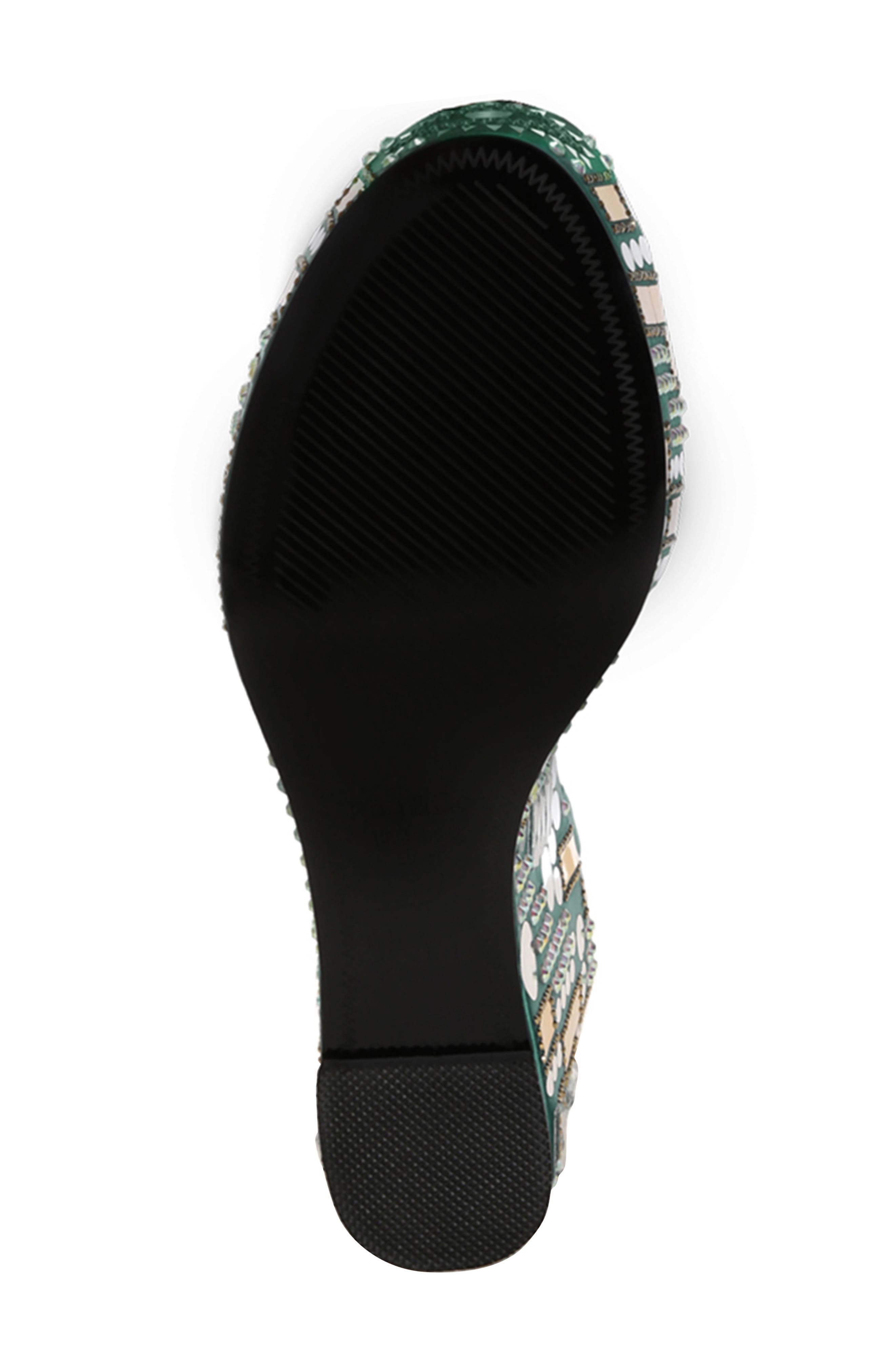 Metropolis Wedge Sandal, Alternate, color, GREEN SATIN