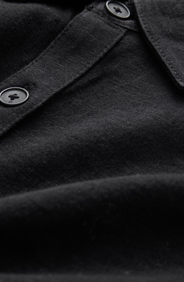 John Varvatos Gareth Organic Cotton Knit Button-Up Shirt, Alternate, color, Black