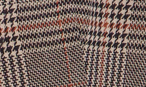 Ookie & Lala Plaid Inverted Notch Lapel Blazer In Brown