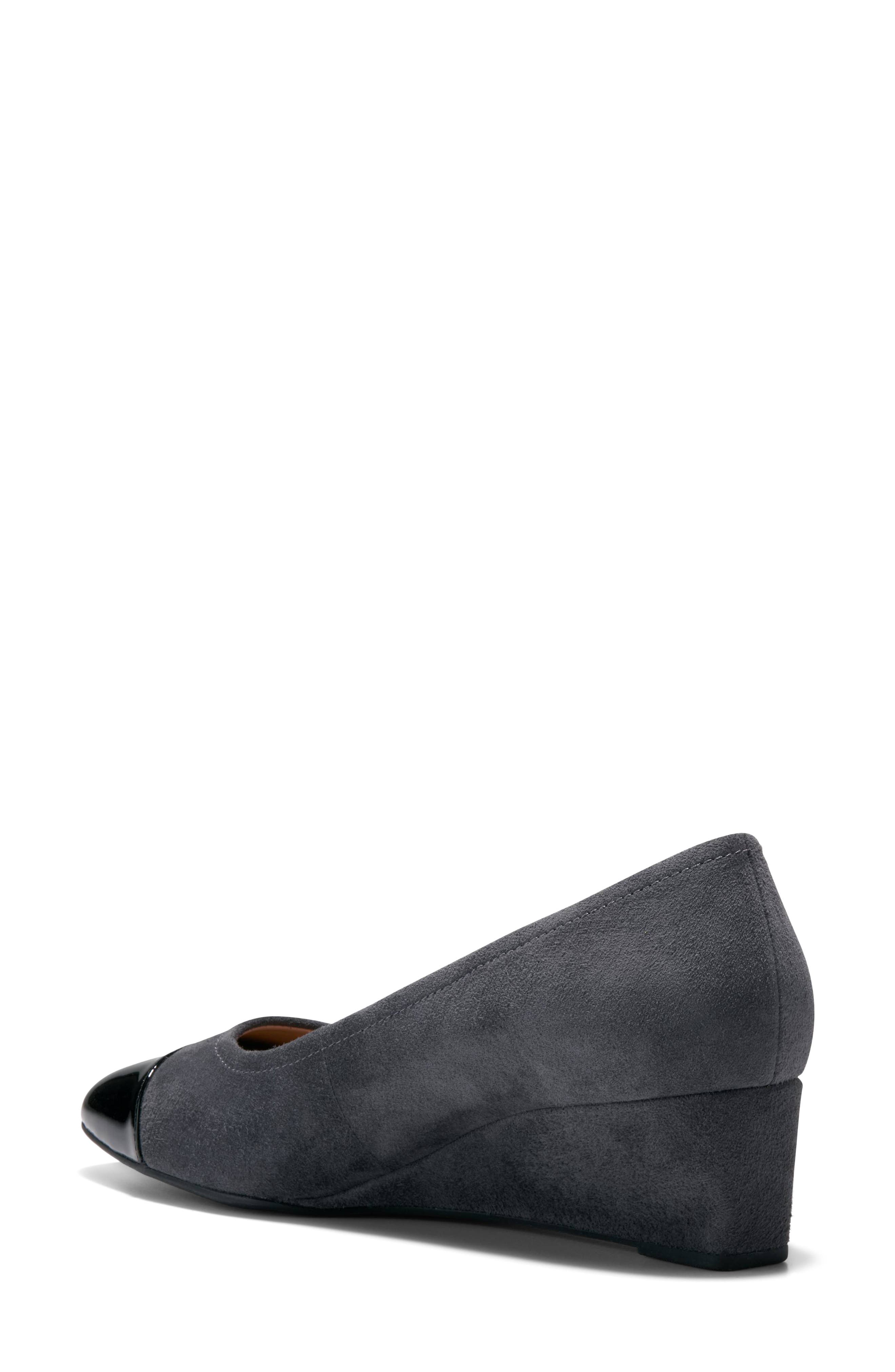 Go-To Malta Wedge Pump, Alternate, color, BLACKENED PEARL / BLACK PATENT