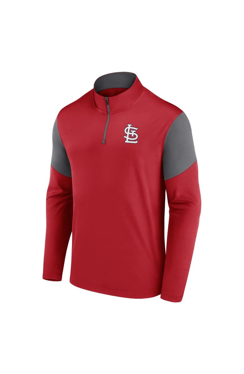 FANATICS Men's Fanatics Red St. Louis Cardinals Logo Quarter-Zip Top, Alternate, color, 