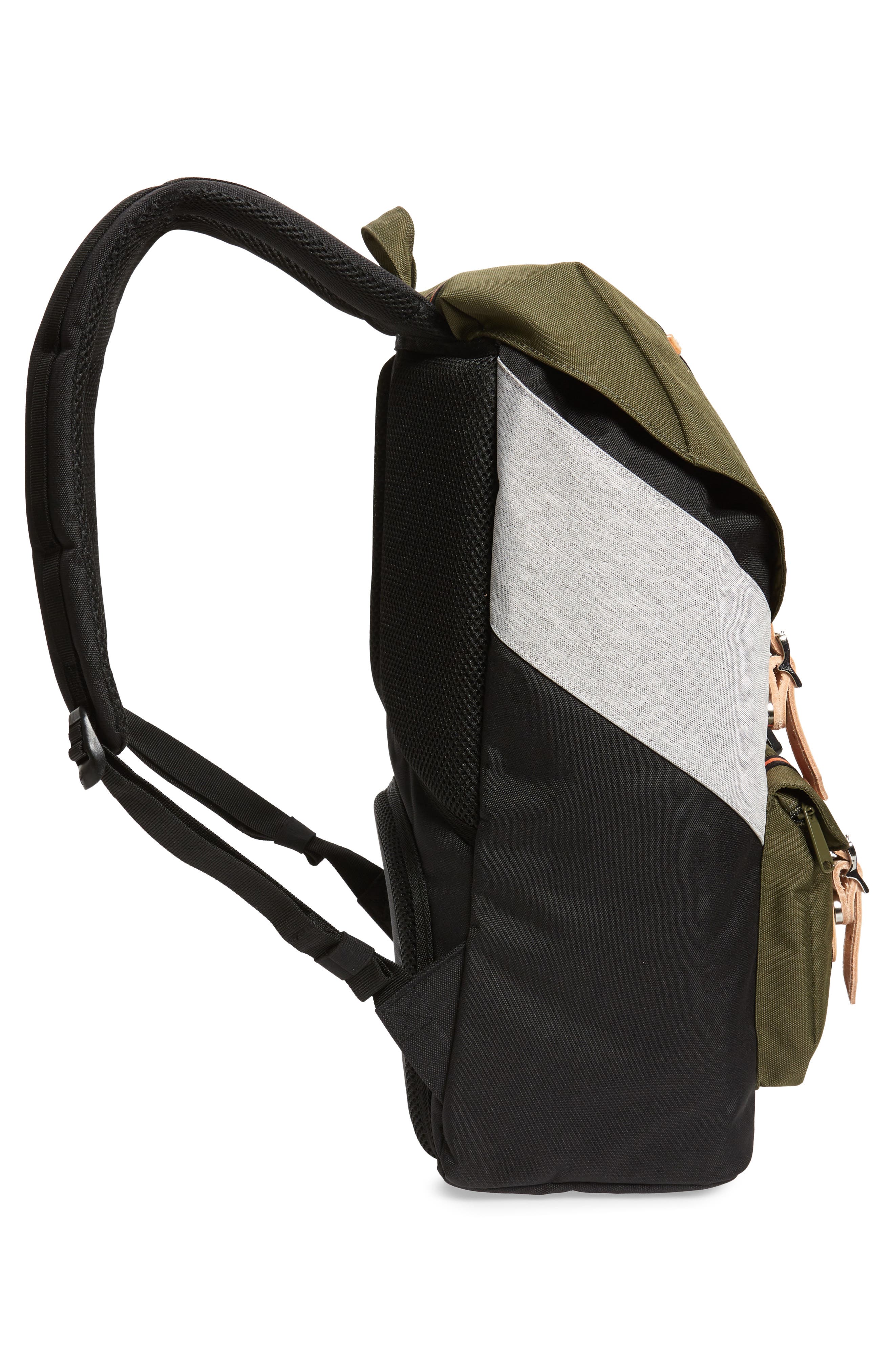 Little America Offset Backpack, Alternate, color, BLACK/IVY GREEN/LT GREY XHATCH