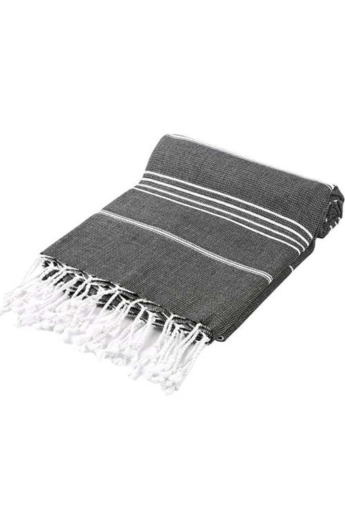 Eco Hilana Pure Series Sustainable Turkish Towel In Black