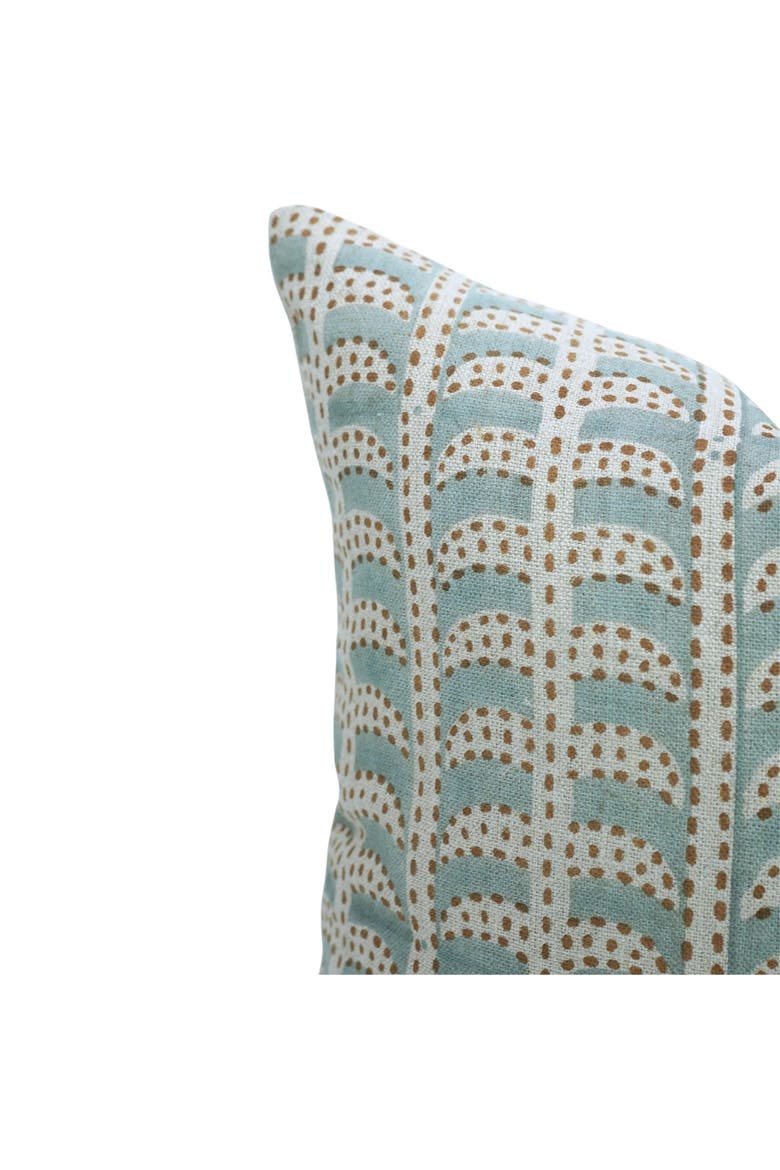 Throw Block Printed Cushion Cover Thick Linen Pillow - Garud, Alternate, color, Blue