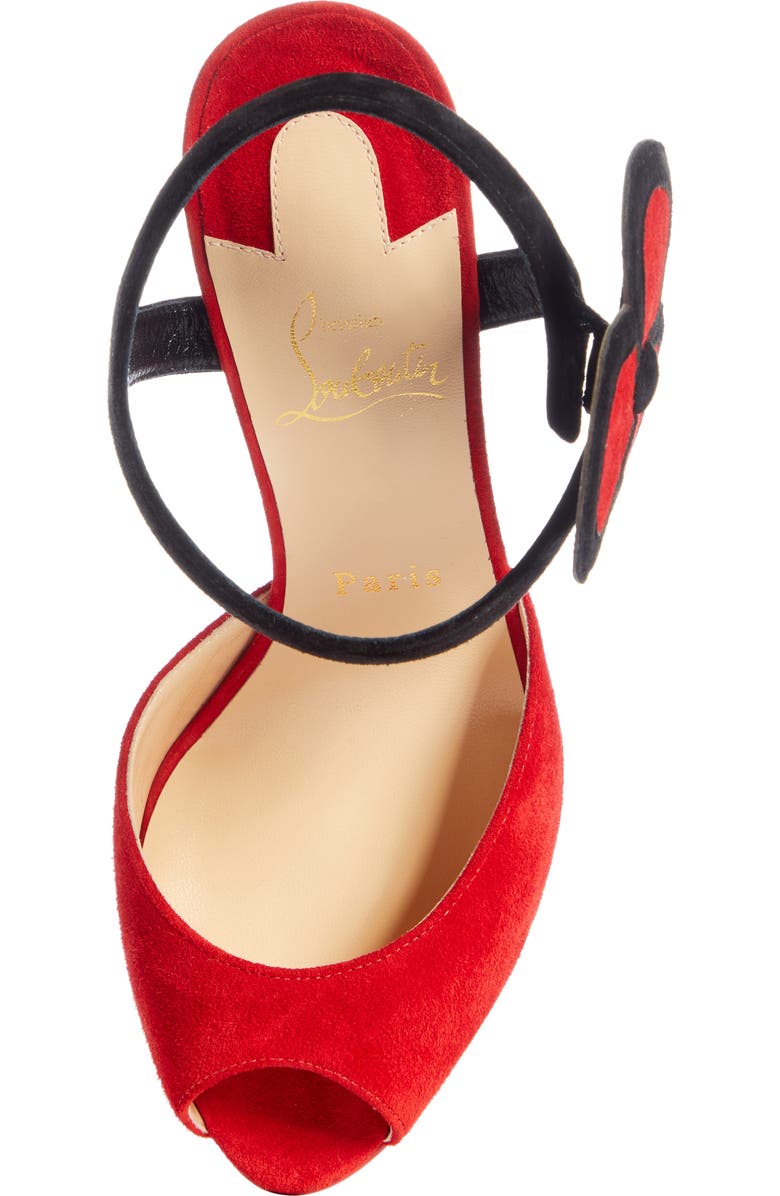 Christian Louboutin Pansy Flower Ankle Strap Sandal, Alternate, color,
