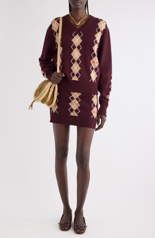 Chloé Chloe Argyle-intarsia Wool And Cashmere-blend Jumper In Multi