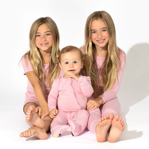 Bellabu Bear Kids' Dusty Rose Set Of 2 Piece Pajamas In Dusty Rose