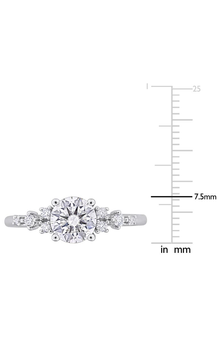 Julianna B. Moissanite Cluster Engagement Ring Sterling Silver, Alternate, color, Sterling Silver