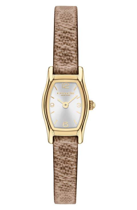 Greta Leather Strap Watch, 15.3mm