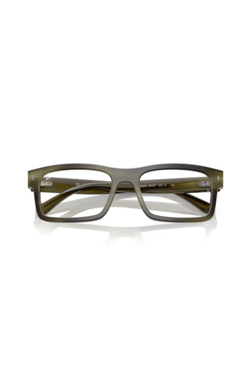Ray Ban Ray-ban 56mm Rectangle Optical Glasses In Black