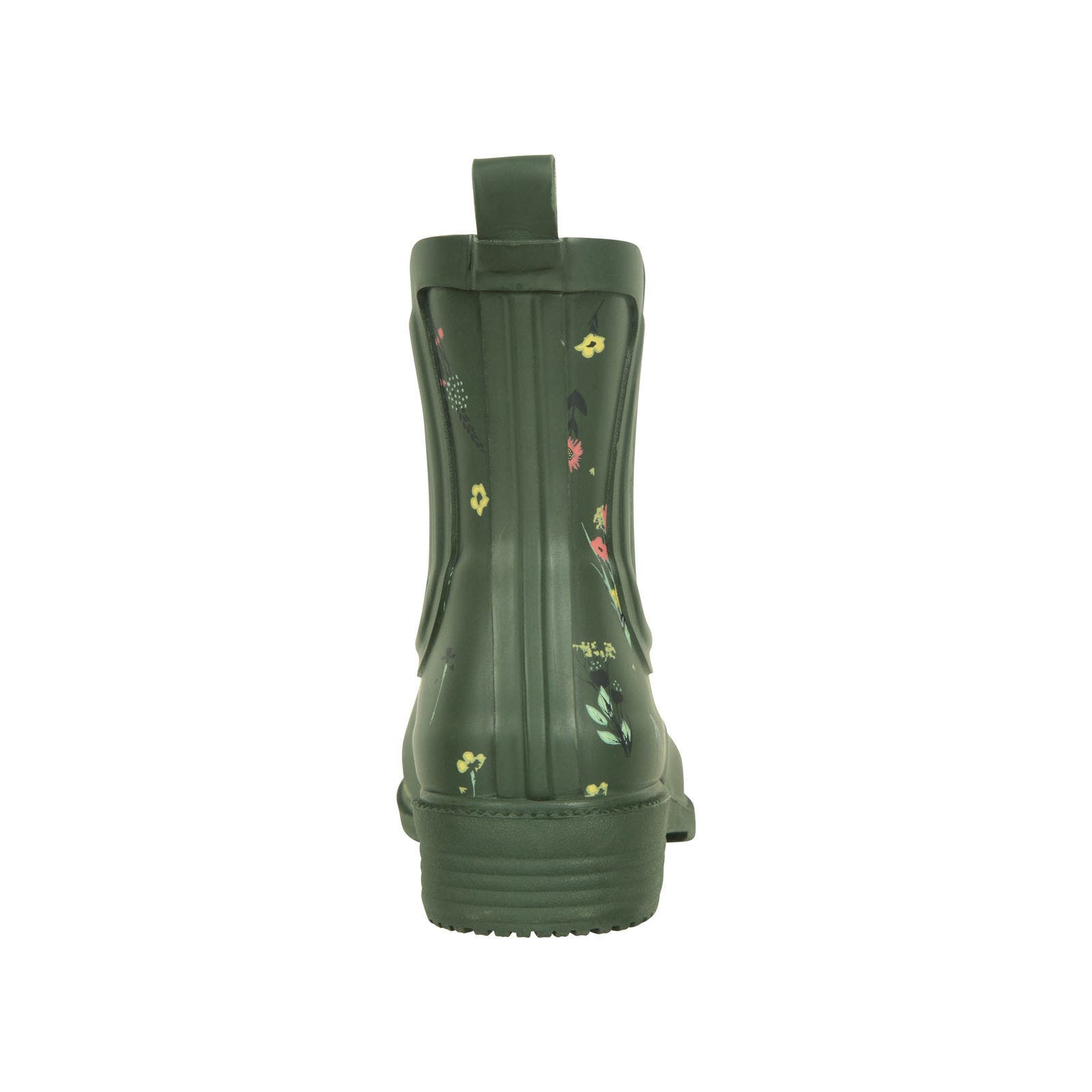 Flowers Rubber Ankle Galoshes, Alternate, color, Dark Khaki