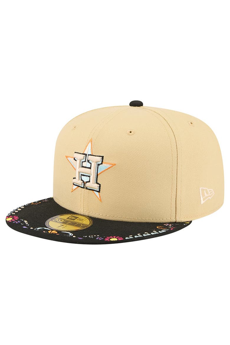 Men's New Era Light Beige Houston Astros Two-Tone Embroidered Visor 59FIFTY Fitted Hat, Main, color, Light Beige