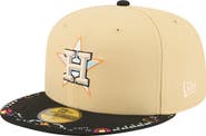 New Era Men's New Era Light Beige Houston Astros Two-Tone Embroidered Visor 59FIFTY Fitted Hat