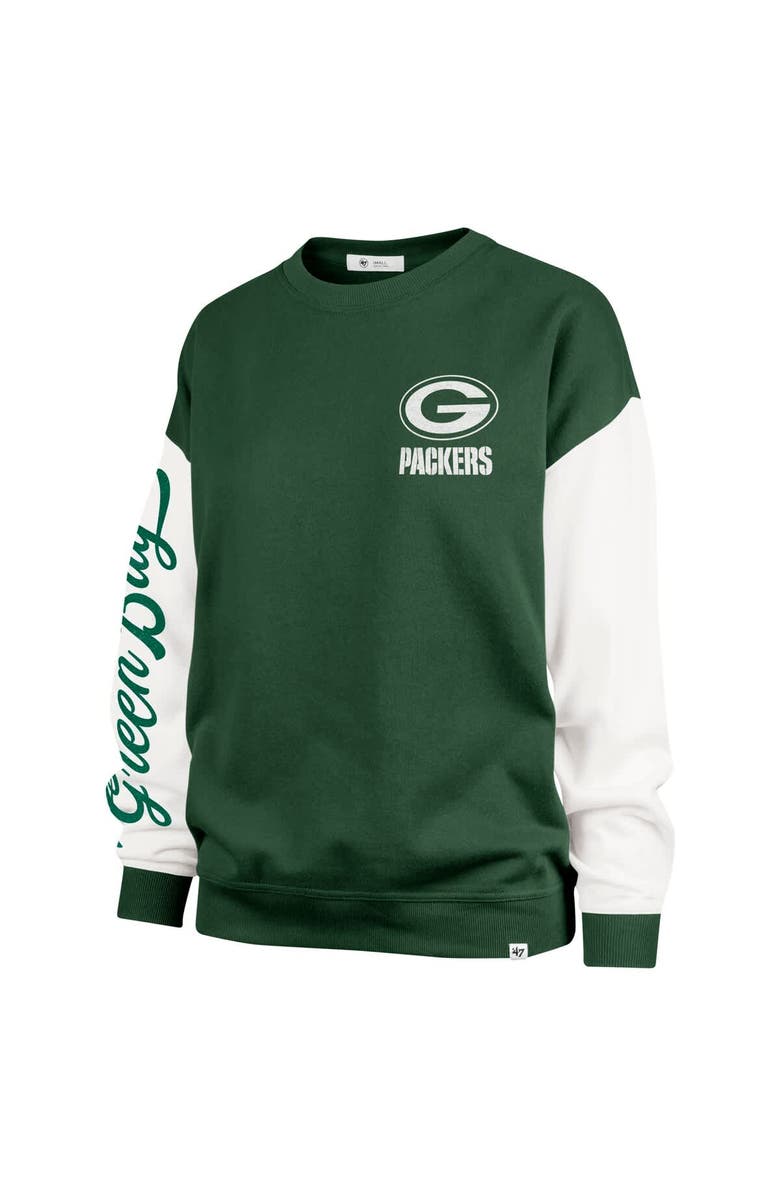 '47 Women's '47  Green Green Bay Packers Double Header Rise Andie Pullover Sweatshirt, Alternate, color, 