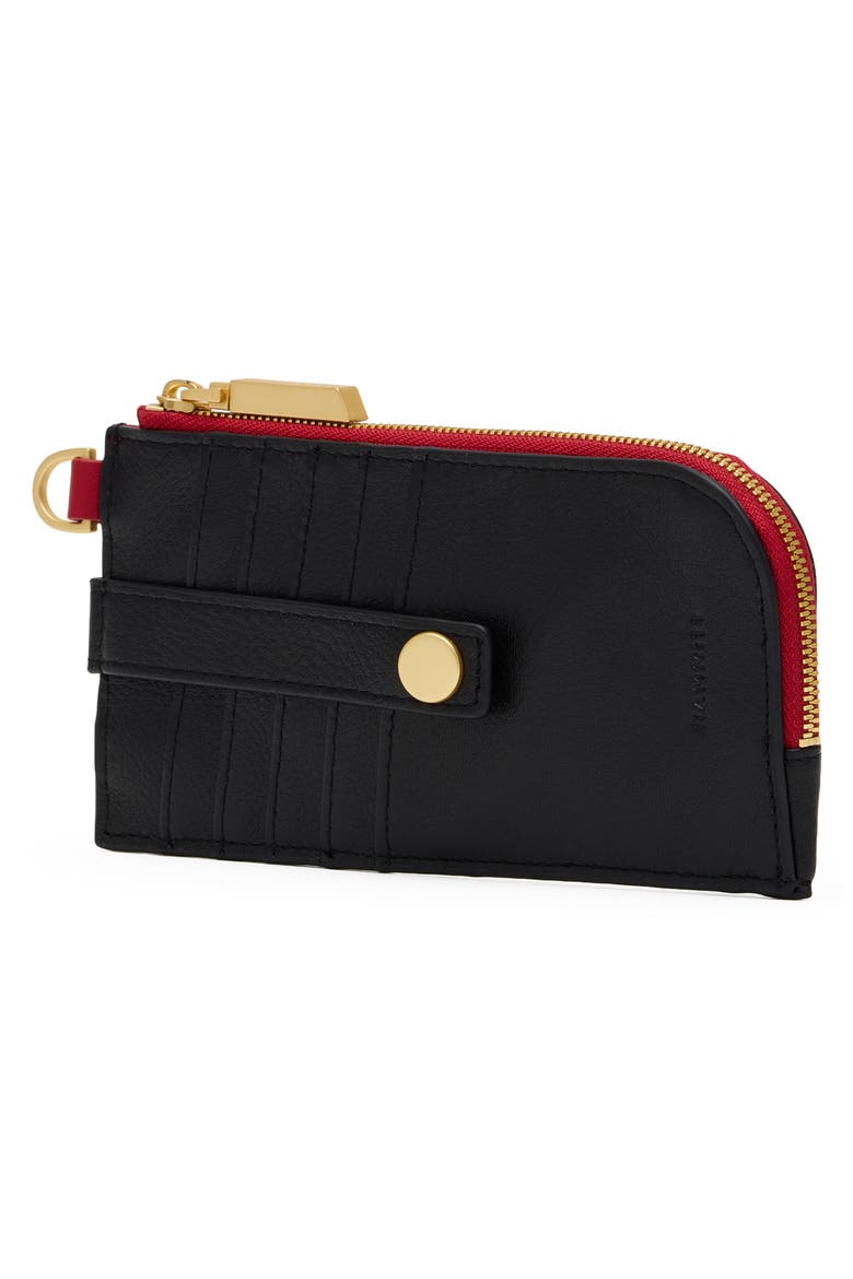 210 East Leather Wallet, Alternate, color, BLACK/ BRUSHED GOLD RED ZIP