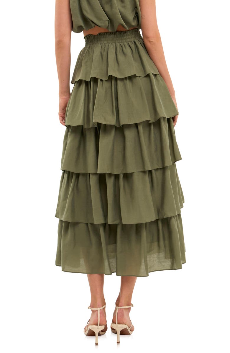 Endless Rose Ruffle Tiered Midi Skirt, Alternate, color,