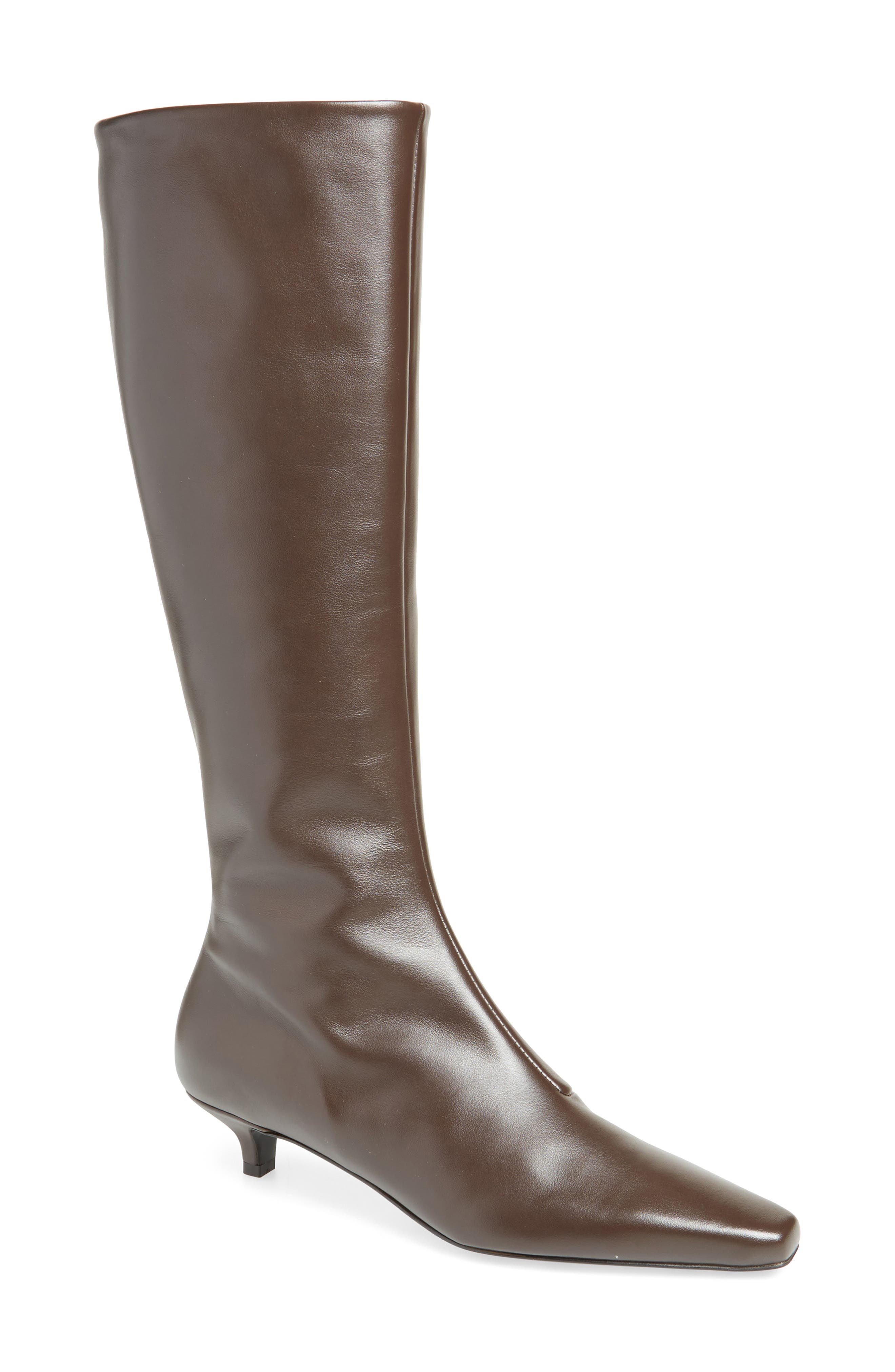 TOTEME The Slim Kitten Heel Knee High Boot, Main, color, 