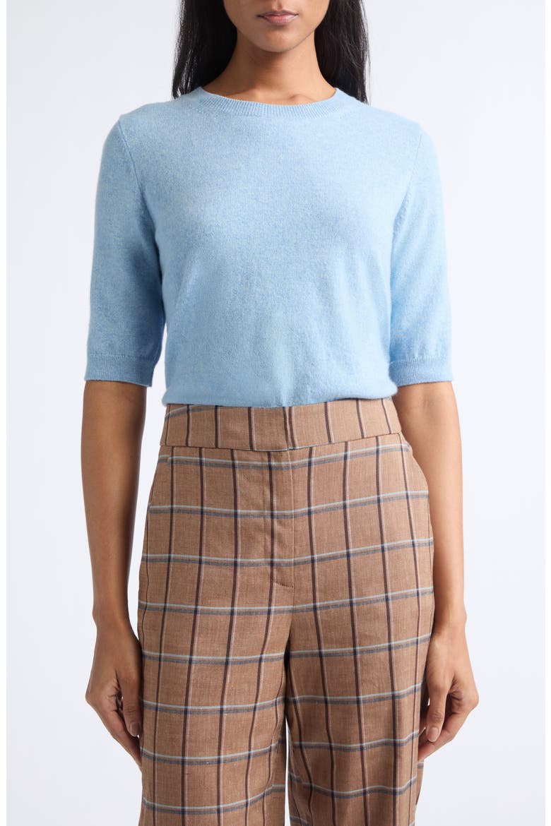 Shana Crewneck Cashmere Sweater, Main, color, PALE BLUE RIVER MELANGE